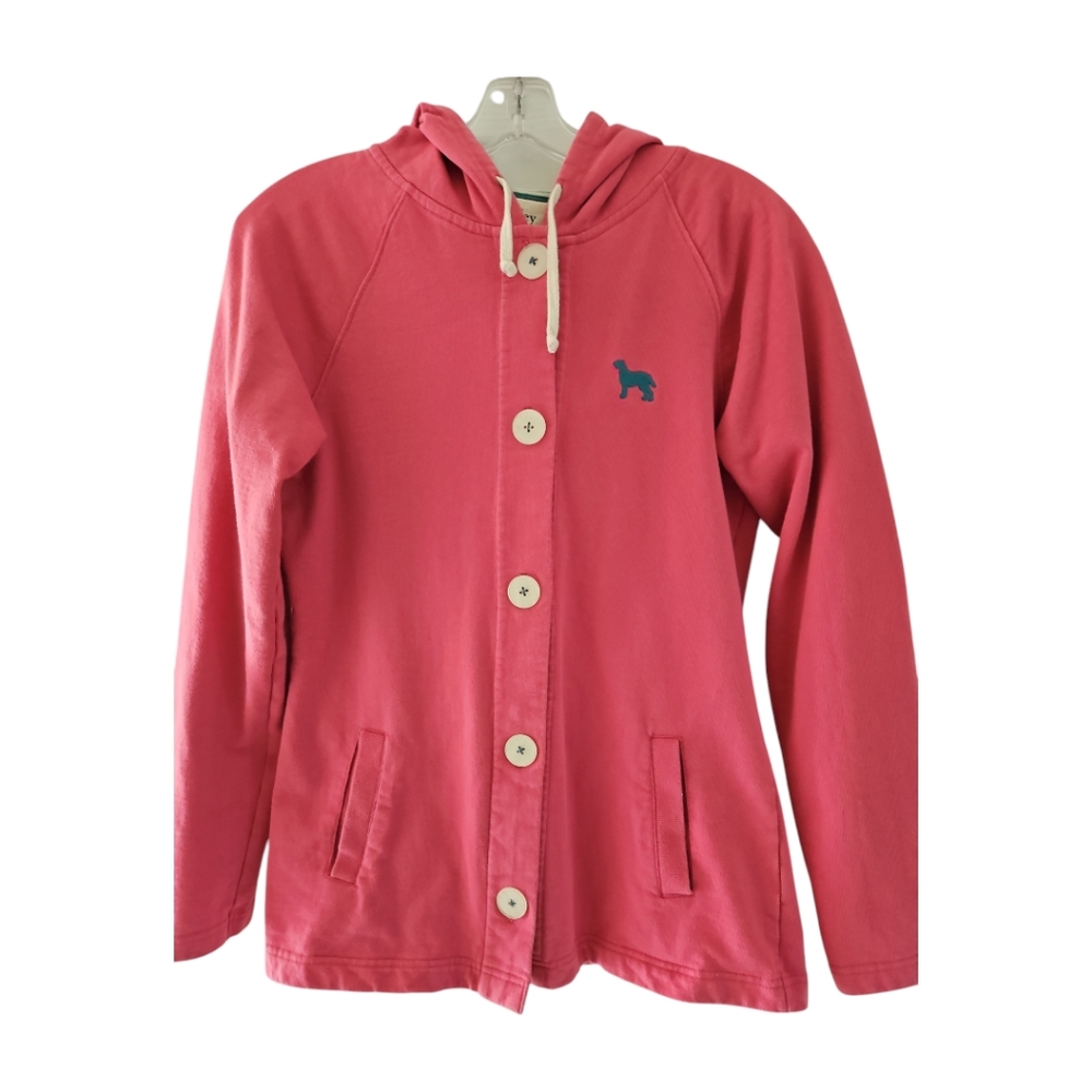 Hatley Hoodie Jacket Size S Dog Logo Button Front Cotton Pockets